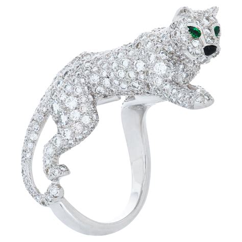 cartier panthere ring diamond|cartier walking panther ring.